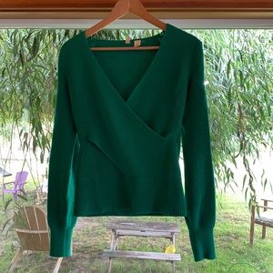 Moth S Green wrap sweater